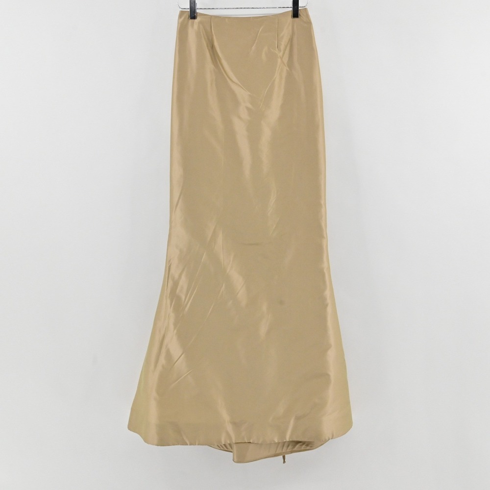 Vintage Reem Acra Ruched Mermaid Skirt Womens Size 8 Gold Silk Evening Formal